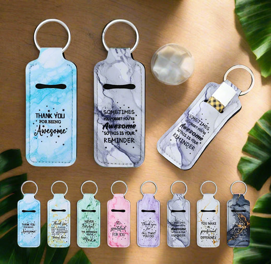 Inspirational Keychain Pouch- (Lip Balm & Roll-On Holder)