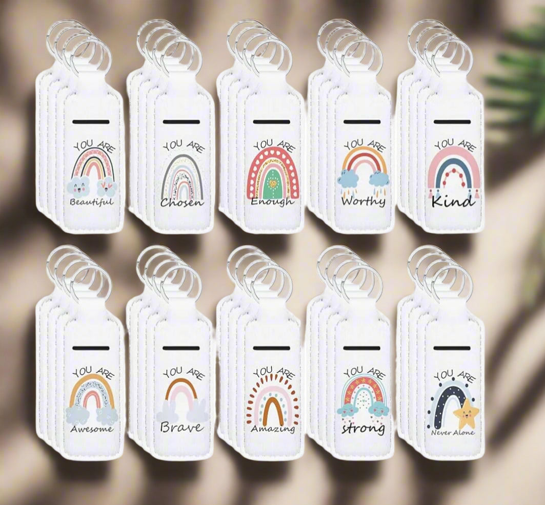 Inspirational Keychain Pouch- (Lip Balm & Roll-On Holder)