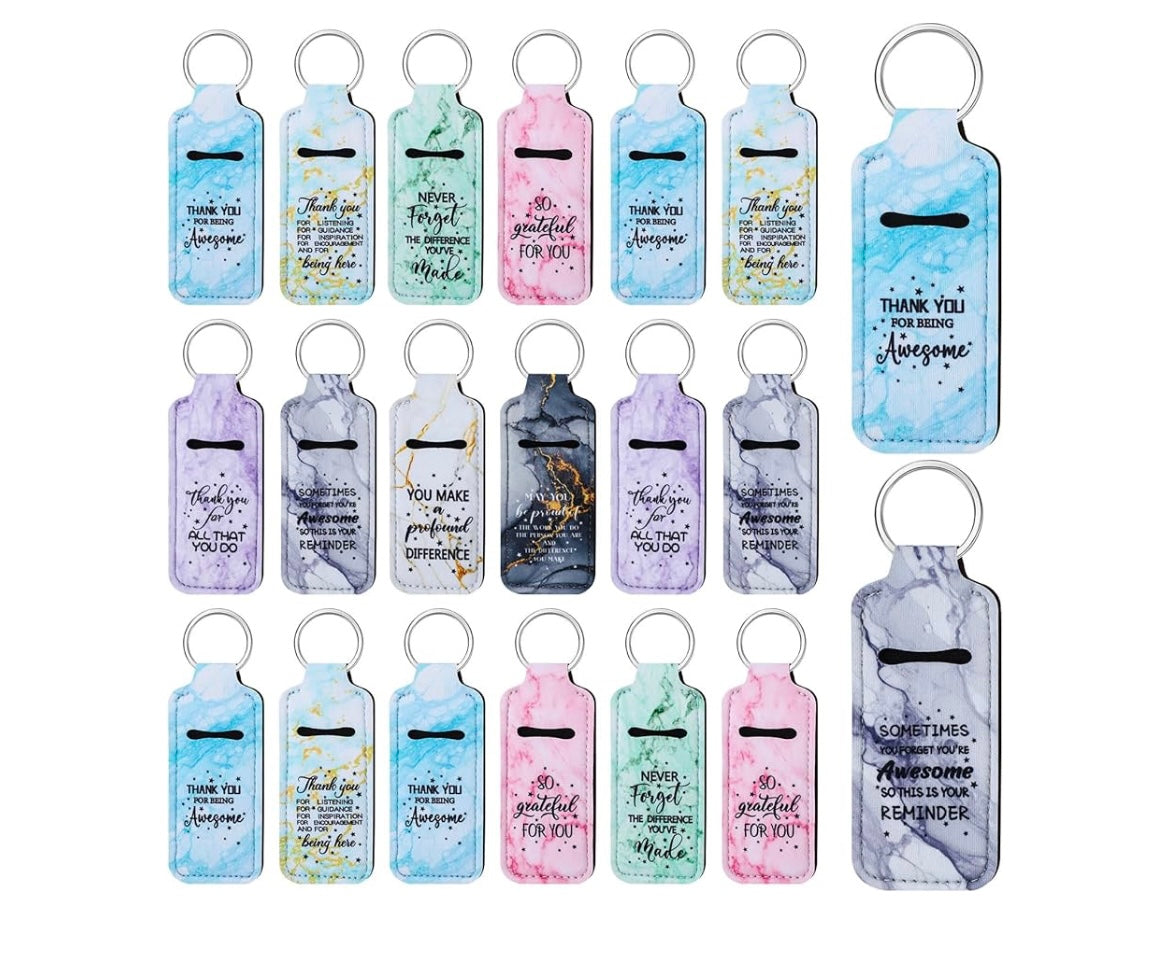 Inspirational Keychain Pouch- (Lip Balm & Roll-On Holder)